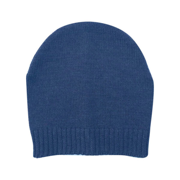 Gestrickte Kappe blau