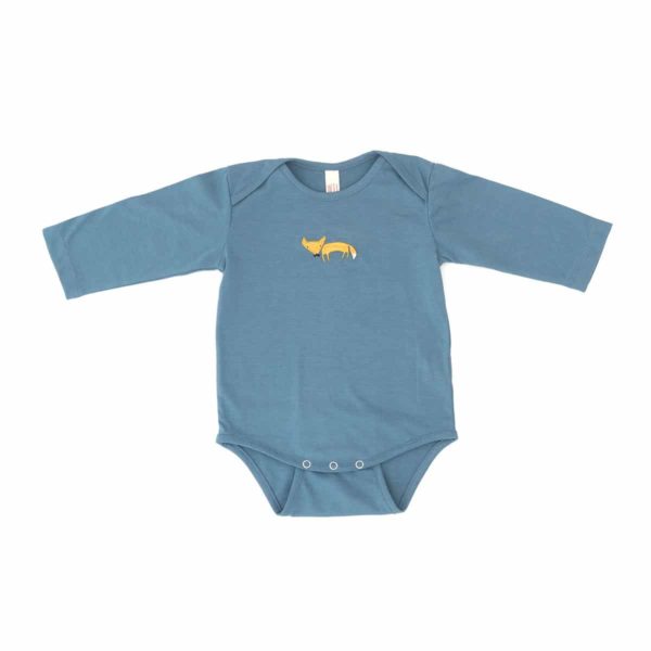 Body Langarm Blau Mit Stickerei