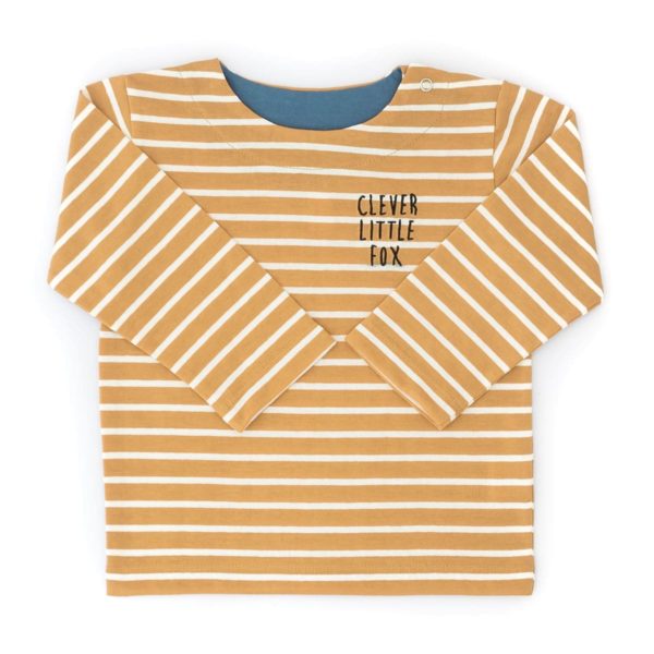 Shirt Senf Gestreift Mit Stickerei – Bild 3