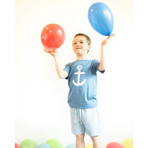 Anker - Shirt kurzarm mit Aufdruck blau – Bild 2