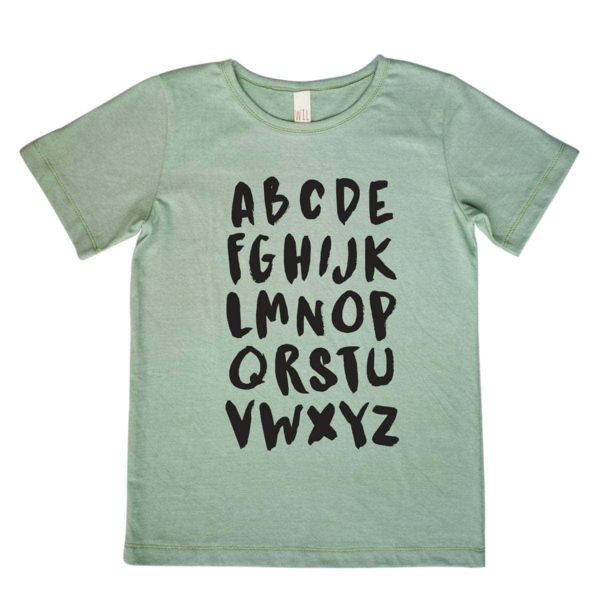 ABC - Shirt kurzarm mit Aufdruck grün