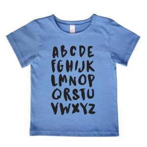 ABC - Shirt kurzarm mit Aufdruck blau