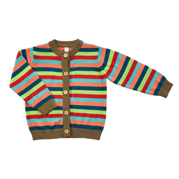 Strickjacke Bambus Bunt Gestreift