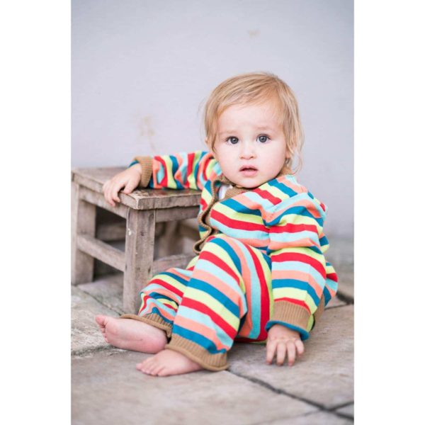 Strickjacke Bambus Bunt Gestreift – Bild 2