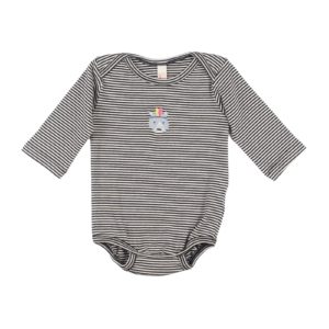 langarm baby body unisex gestreift mit stickerei