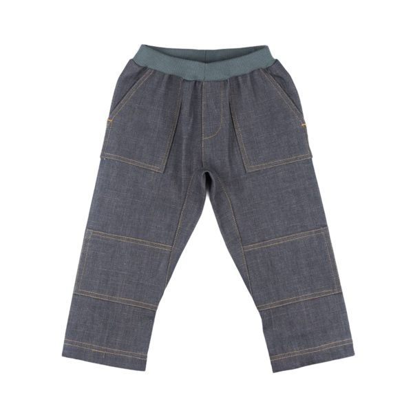 kinder worker pants denim grau