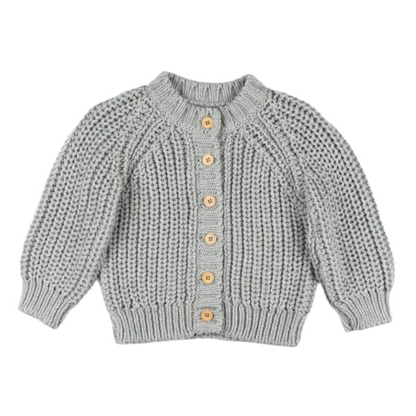 Kinder Strickjacke Merinowolle grau