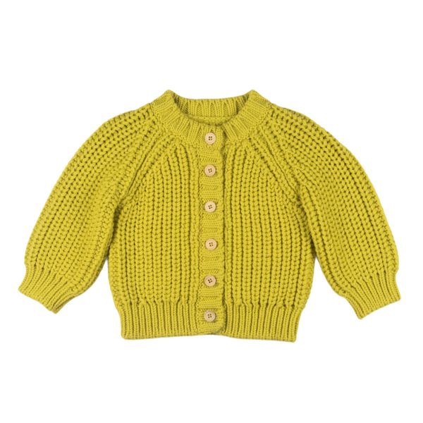 Kinder Strickjacke Merinowolle gelb