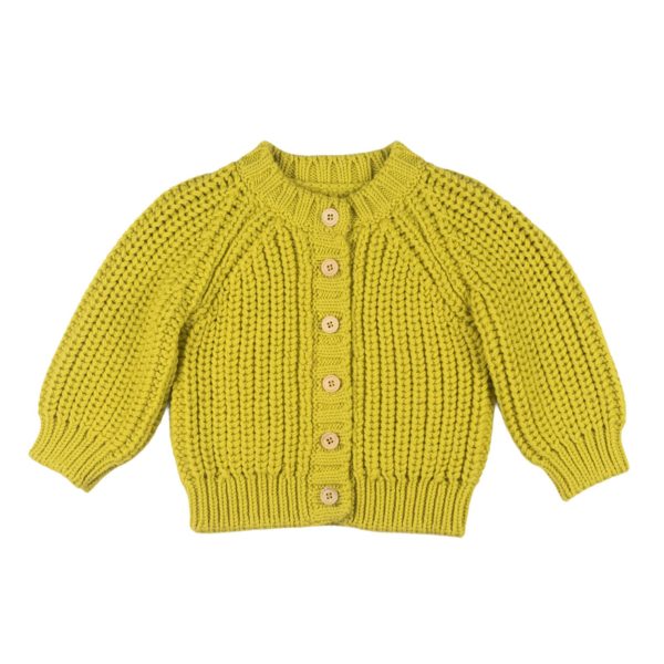 Kinder Strickjacke Merinowolle gelb