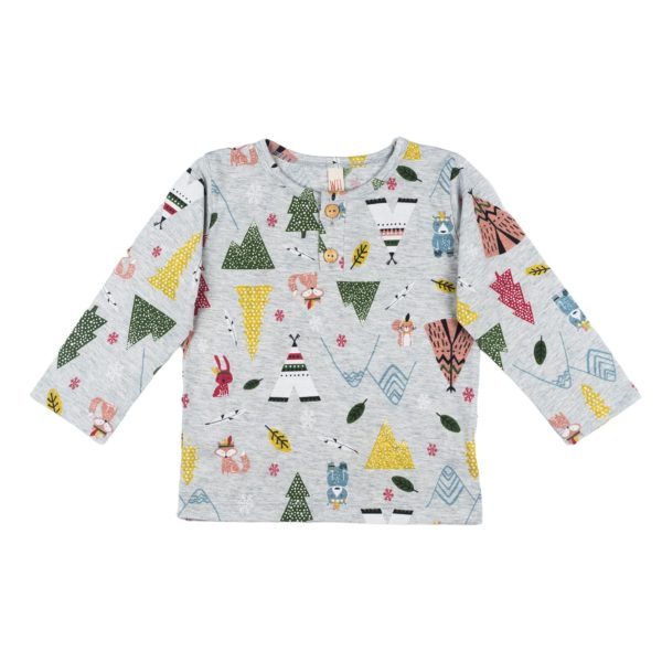 kinder langarmshirt woodland druck