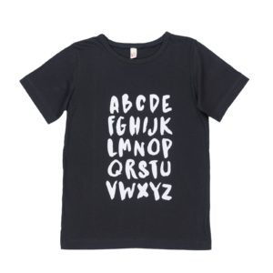 ABC - Shirt kurzarm mit Aufdruck dunkelgrau