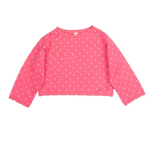 Crop Pullover Rosa Gepunktet