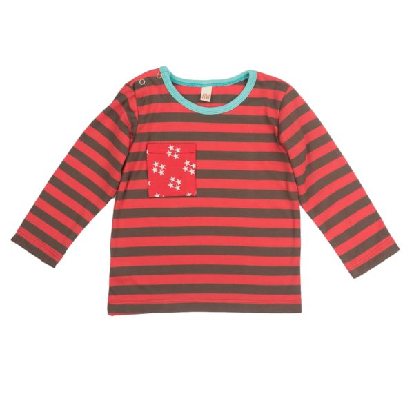 Langarmshirt Pink Braun Gestreift