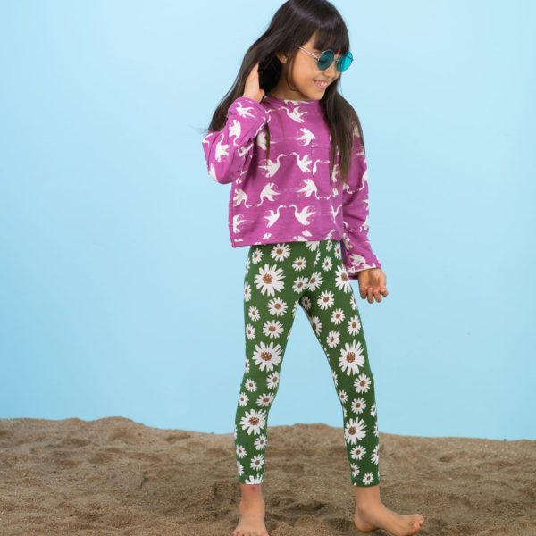 Leggings Grün Blumen – Bild 3