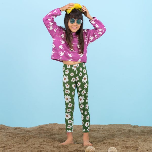 Leggings Grün Blumen – Bild 2