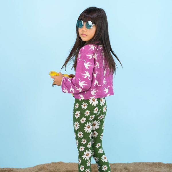 Leggings Grün Blumen – Bild 4