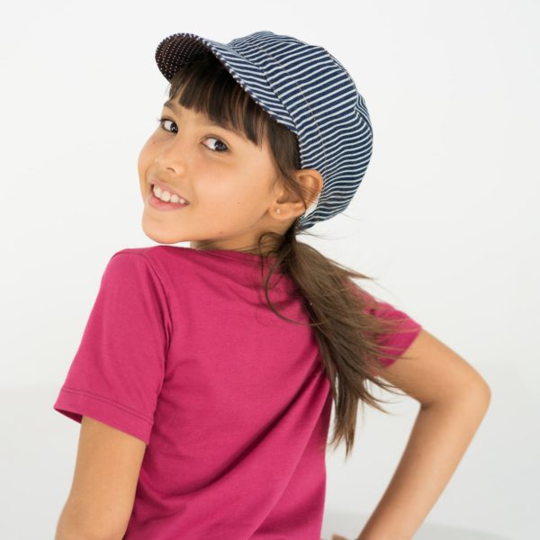 Wende Cap Jeans dunkelblau gestreift – Bild 2