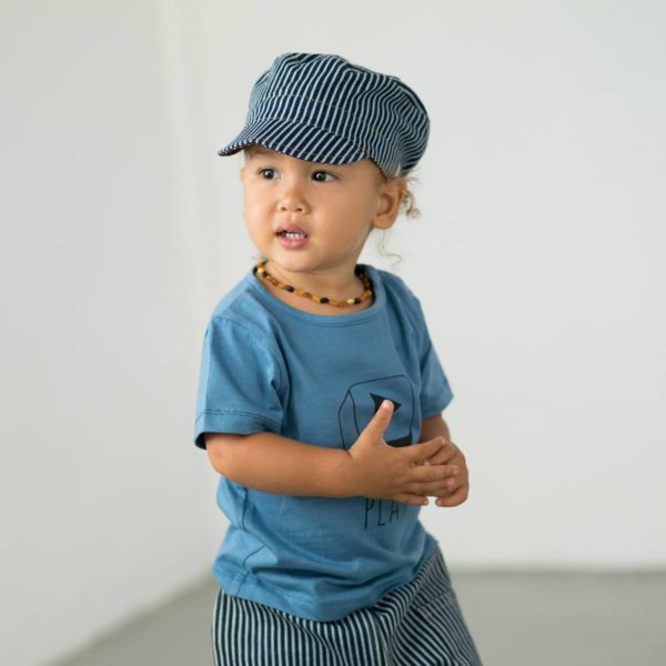Wende Cap Jeans dunkelblau gestreift – Bild 4