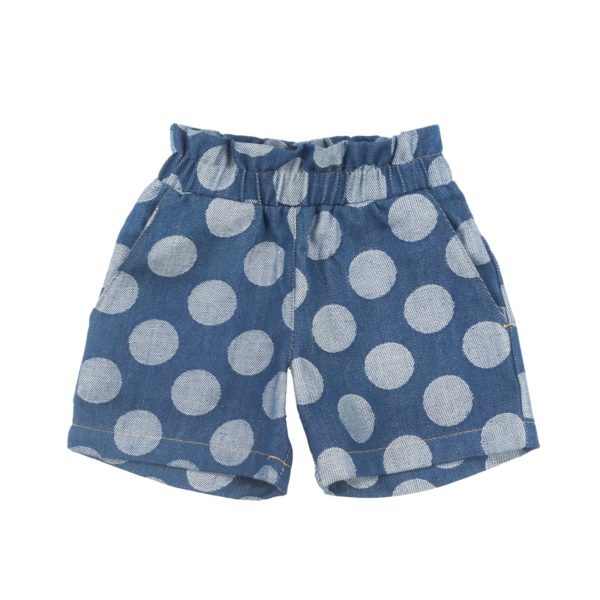 Kurze Hose Denim Gepunktet