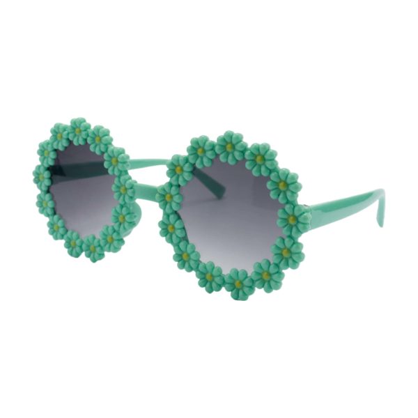 Kinder Sonnenbrille - Flowerpower Türkis – Bild 2