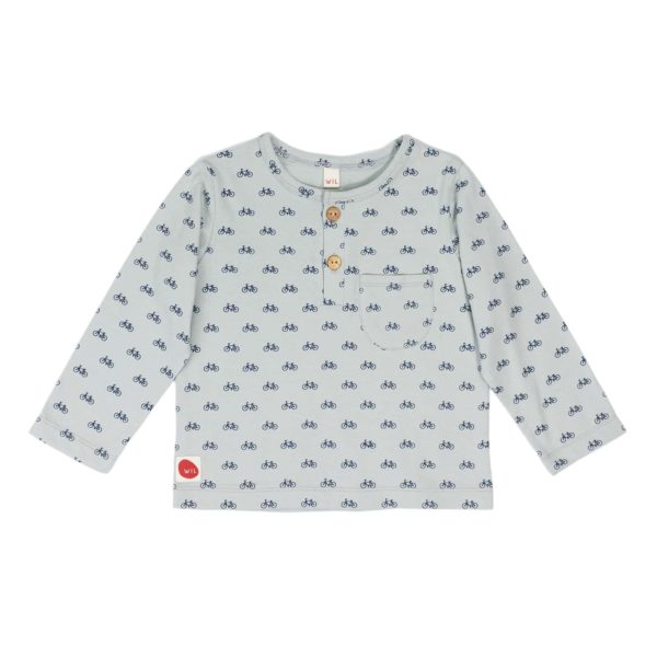 Langarm Shirt Bicycle Hellgrau