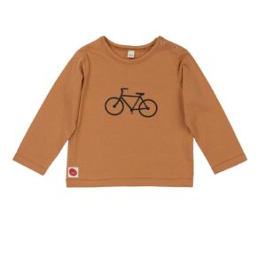 Print Shirt Langarm Bicycle Zimt