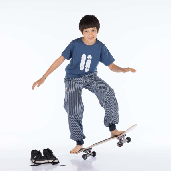 Skateboard - Shirt kurzarm mit Aufdruck dunkelblau – Bild 2