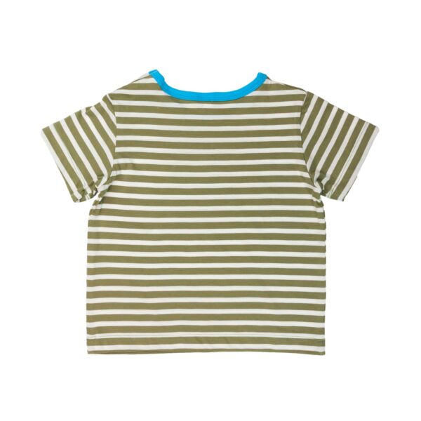 T-Shirt Olive Gestreift – Bild 4