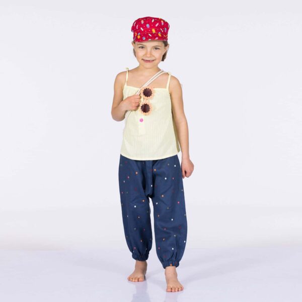 Aladin Hose Blau Leinen – Bild 2